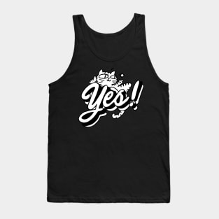 Cute Yes Typo Cat Tank Top